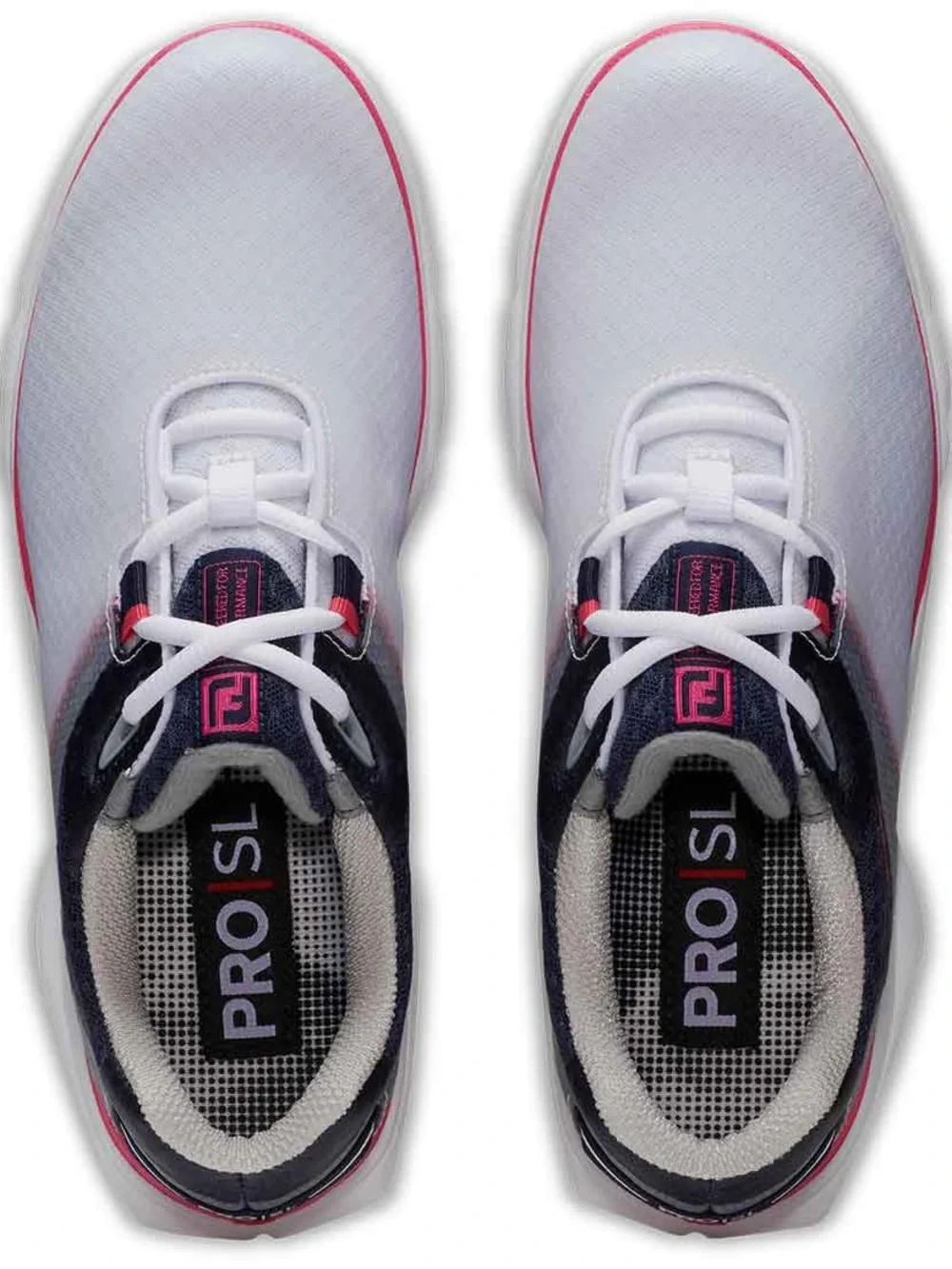 FootJoy Women's White and Pink Golf Shoes - PRO SL Sport 98147 7 Medium